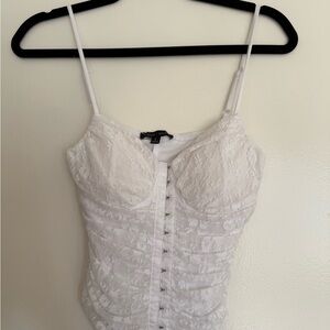 Elegant White Lace Corset Top